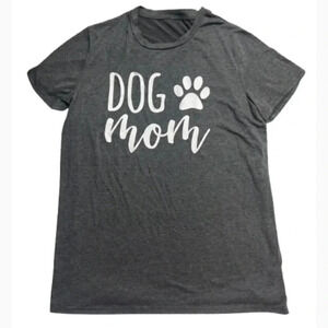 Dog Mom Tee  Heather Gray Crew Neck Short Sleeve T-Shirt size large